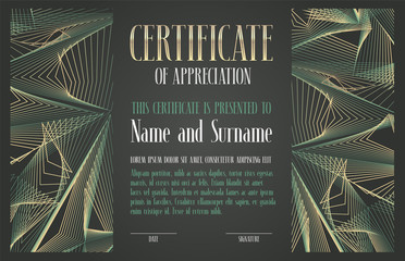 Certificate of appreciation, achievement vector illustration