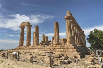 The temple of Juno in valley of temples in Agrigento, Sicily, Italy
