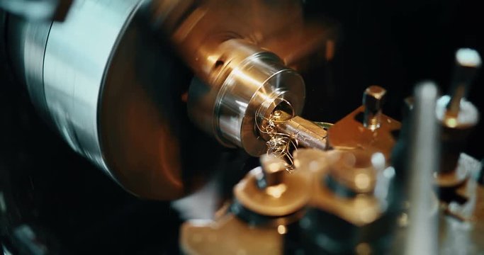 machine tool in metal factory equipped with automatic drilling cnc machines