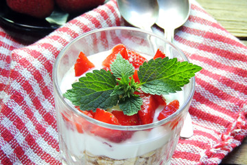 Muesli with strawberries