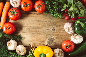 Healthy food background. top view.