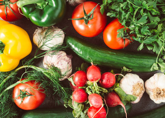 Healthy food background. top view.