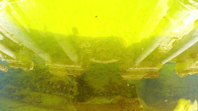 Reflections of Columns in Green Water in Pond of Old Fountain Centre of Sagalassos