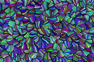 Abstract background consisting of colored sea shells