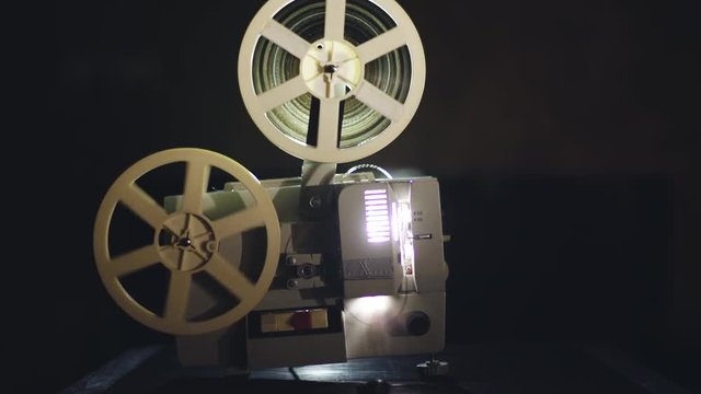 Old film projector is working