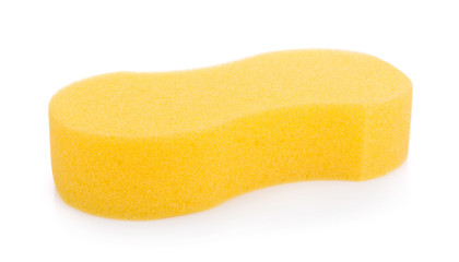 Micro sponge for cleaning and washing car isolated on white background