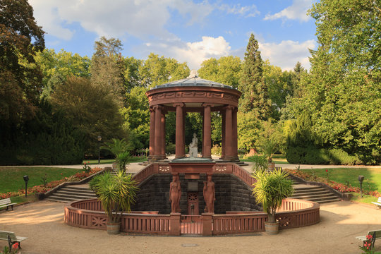 Temple in the park of Bad Homburg in summer