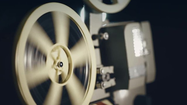 The end of the film, old movie projector