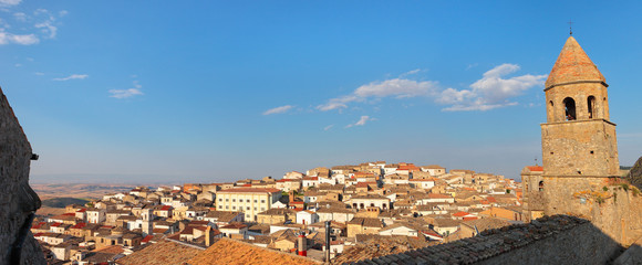 Panoramic view of historical Bovino, Foggia, from the castle, Apulia, Italy