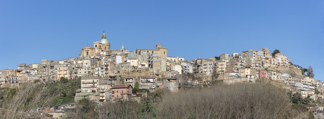 Fototapeta na wymiar Panoramic view of smal town Piazza Armerina in Sicily, Italy