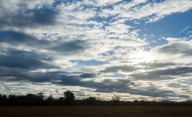 Agricultural plots countryside Thailand view / Beautiful clouds