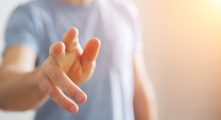 Naklejka premium Businessman pointing his finger