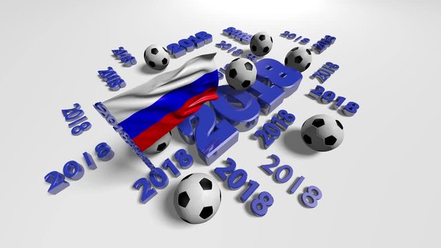 Russian flag and some 2018 designs with some footballs