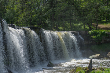 Waterfall Keila-Joa, sunny summer day. Estonia
