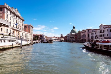 Obraz premium Venice, Veneto / Italy- May 20, 2017: View of the Grand Canal with the bridge called 