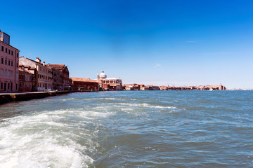 Venice, Veneto / Italy- May 20, 2017: View of the shores of the island called 