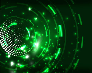 Neon circles abstract background