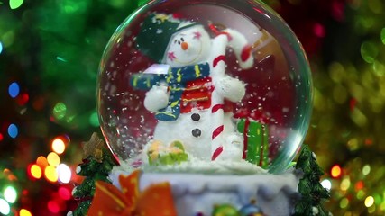 Snowman Sphere On Bokeh Background