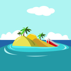 illustration of cartoon seascape