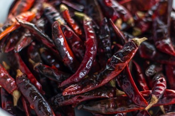 Roasted dried peppers hot spicy for cooking Thai food