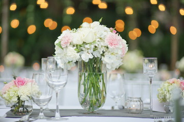 Flowers in a glass vase