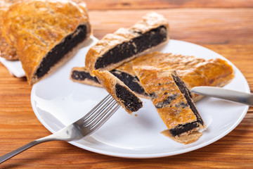 Baking strudel with poppy seeds