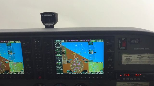 Digital Airplane Dashboard. UltraHD stock footage.