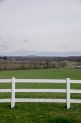 Fototapeta premium White Picket Farm Fence
