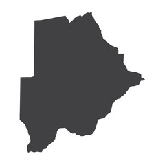 Botswana map in black on a white background. Vector illustration