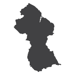 Guyana map in black on a white background. Vector illustration