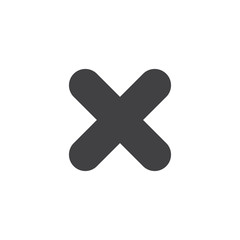 Fototapeta premium Cross X icon in black on a white background. Vector illustration