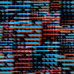 Materiał do szycia Seamless pattern glitch design. Cyberpunk background. Digital gradient print. Textile print for bed linen, jacket, package design, fabric and fashion concepts.