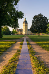 North Side of Karlsruhe Palace Castle Schloss in Germany Blauer Strahl Architecture