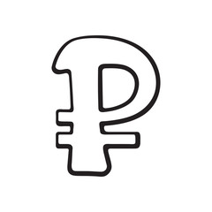 Doodle of ruble sign