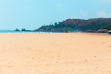 Tropical sandy beach of Arambola, Goa, India.