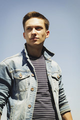 Picture of young beautiful brunette man