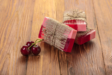 Handmade soap red cherry