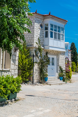 Fototapeta na wymiar old stone house at Alacati, Izmir, Turkey 