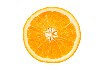 orange sectional on white background