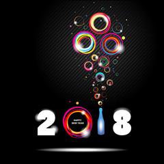 Happy New Year 2018. Abstract poster