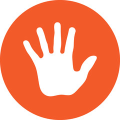 Obraz premium Stop hand Icon Vector