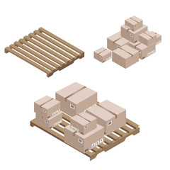 Isometric elements on an isolated background. Vector illustration