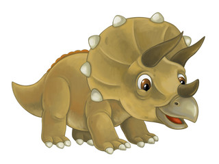 cartoon happy and funny dinosaur dinosaur - triceratops