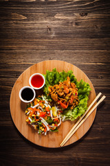 Chinese food with chicken