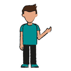 faceless young man icon image vector illustration design  sketch style