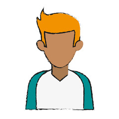 portrait of faceless young man icon image vector illustration design  sketch style