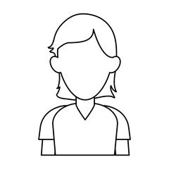 portrait of faceless woman icon image vector illustration design  black line