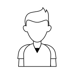 portrait of faceless young man icon image vector illustration design  black line