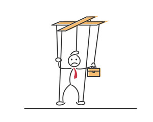 Creative Business Strategy Tips Stickman Illustration Concept - Be Incharge, Don't Let Others Control You