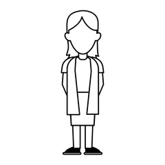 faceless woman in casual outfit icon image vector illustration design  black line